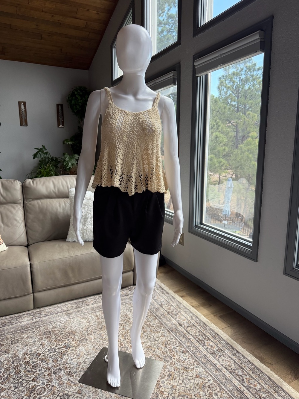 Phanuel Cream Crochet Tank Top